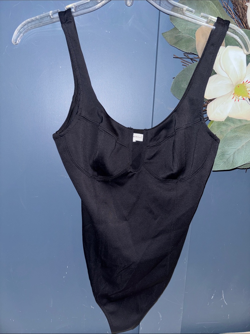 Good American Black One-Piece Bodysuit